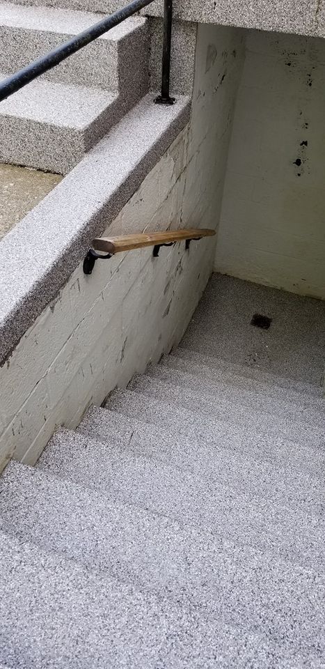 cleaned basement stairs